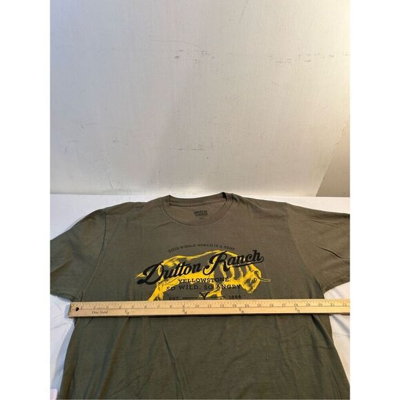American Class Yellowstone Dutton ranch t-shirt large green - Picture 7 of 8